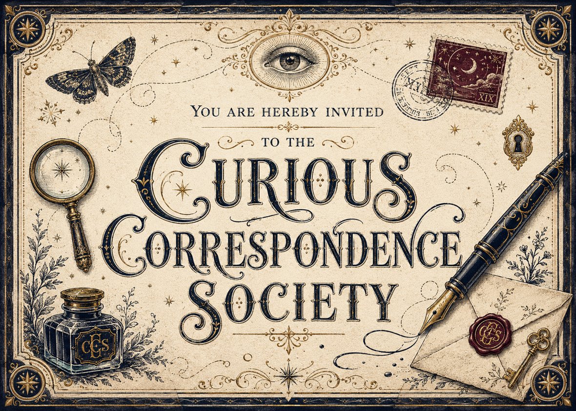 The Curious Correspondence Society — you are hereby invited